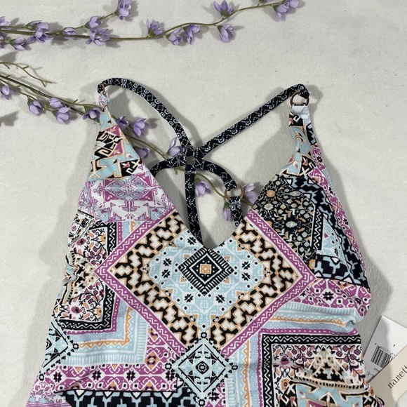 NWT Nanette Lepore [‎ 4 ] Val V-Neck One-Piece Swimsuit in Marrakesh Megerie - Picture 6 of 12